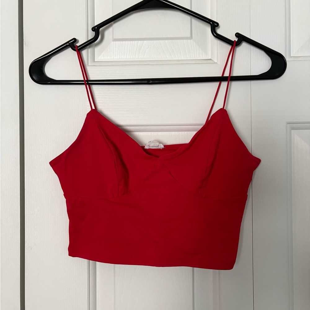 Garage Red Spaghetti Strap Crop Top